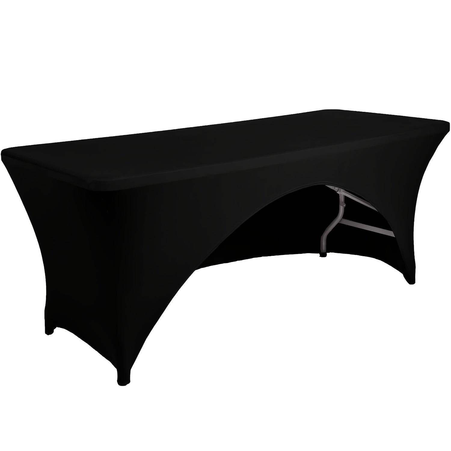 

1pc Full Coverage Elastic Tablecloth, Washable Wrinkle-Resistant Polyester, Suitable for Parties, Weddings, Banquets, New Year s Eve 4FT/76*122cm чёрный