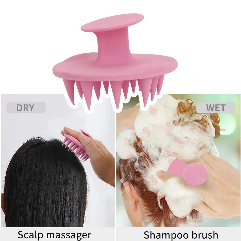 1pcs Silicone Scalp Hair Massage Brush Shampoo Massage Comb Bath Wash Hair Care Root Scalp Massager Shower Brush Salon Hair Tool