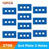 3709 2x4 Plate 3 Holes Reinforced DIY Building Blocks Accessories Hole Bricks Suitable For All Brands Small Particles Toy