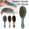 Boar Bristle Hair Brush Short Long Thin Thick Straight Curly Wet Dry Hair Comb with Ergonomic Handle Men Oil Head Mustache Beard Styling Brush