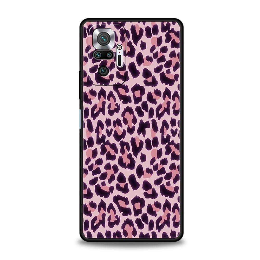 Phone Case For Xiaomi Redmi Note 13 12 5G 9S 9 8 10 11 Pro 9T 13C 12C 10C 9C 9A 7 Pro Soft Silicone Cover Leopard Cheetah Print