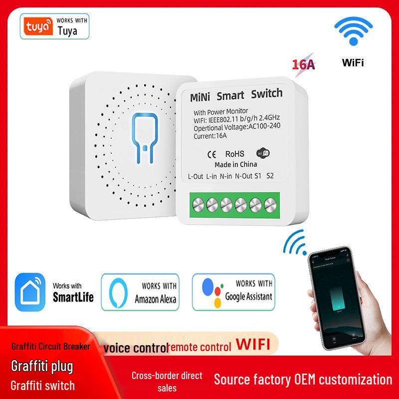 Graffiti Smart WiFi Circuit Breaker Switch with Alexa Voice Control and DIY Timer for Home Lights