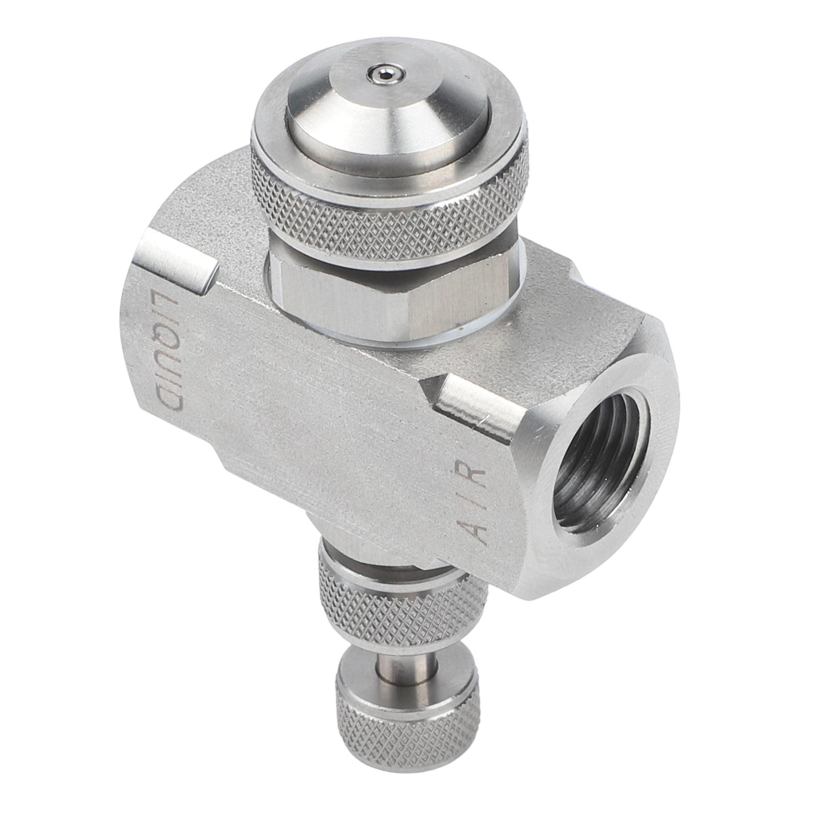 304 Stainless Steel Air Atomizing Nozzle for Low Pressure Misting Applications Cone Shape Spray Tip with Adjustable Back Needle China Mainland