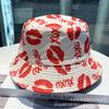 Trendy versatile sunshade sun hat summer double-sided pot hat printed bucket hat women