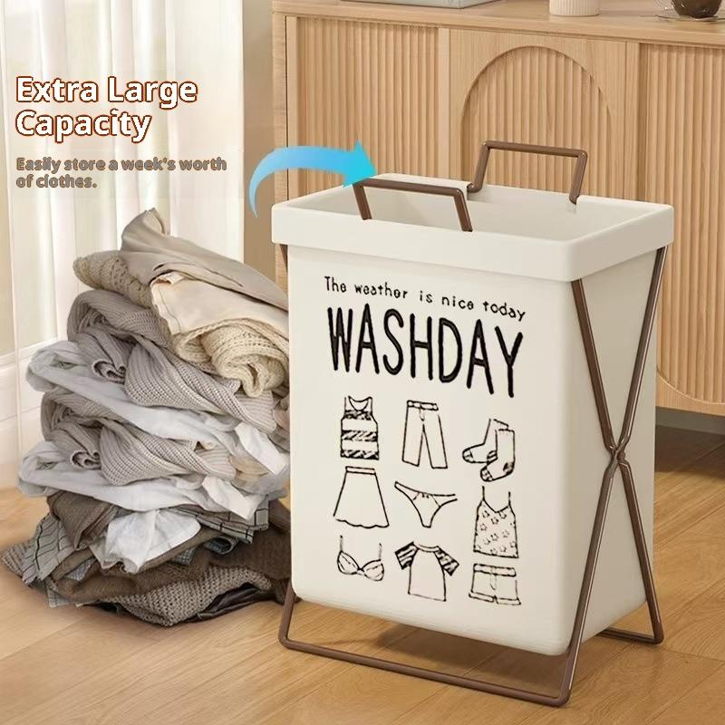 1Pc Large Capacity Dirty Clothes Basket Folding Storage Laundry Storage Box With Handle Foldable Storage Bag