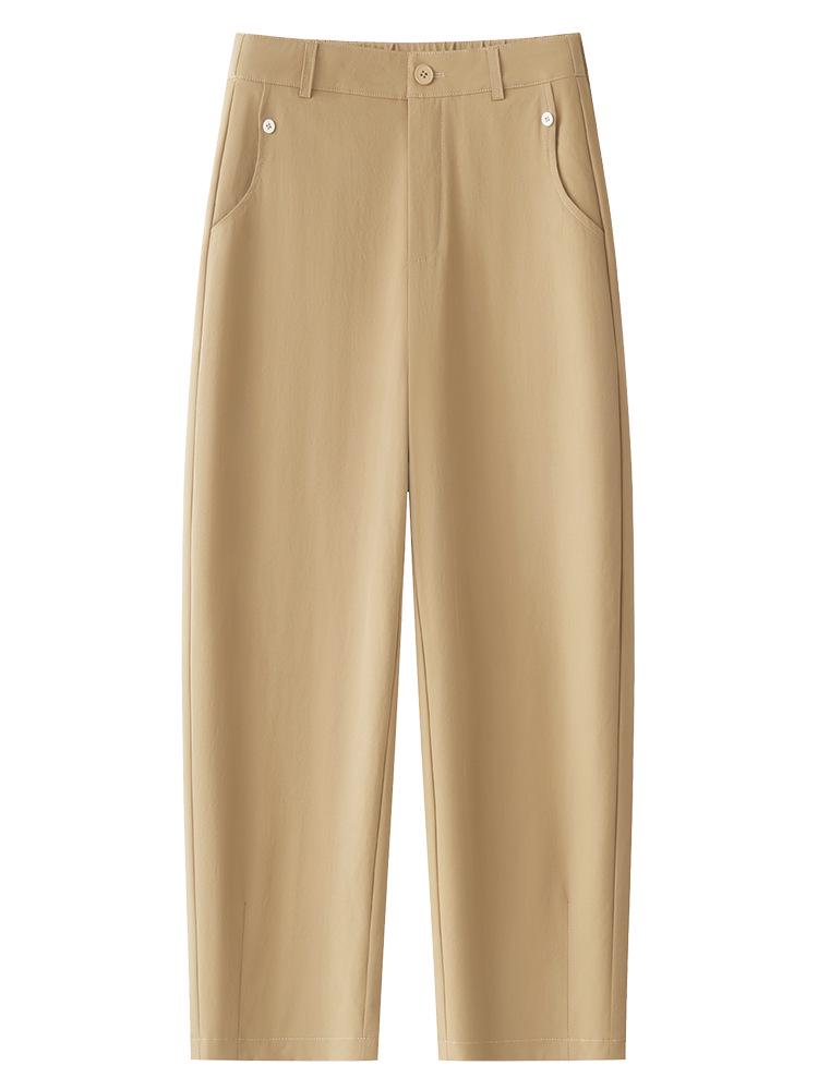 Women's Khaki High-End Drapey Casual Harem Pants - Summer 2025 Collection Thin Suit Carrot Style