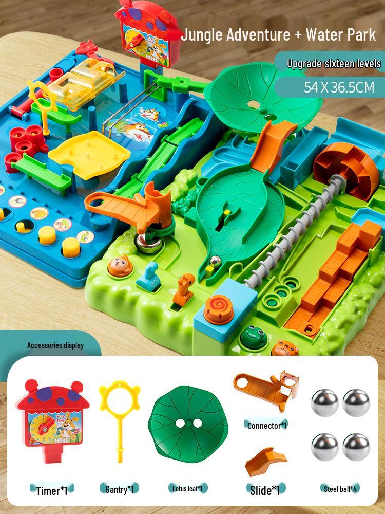 Jungle Adventure Marble Maze Game: Educational Toy for Kids 3-6 Years