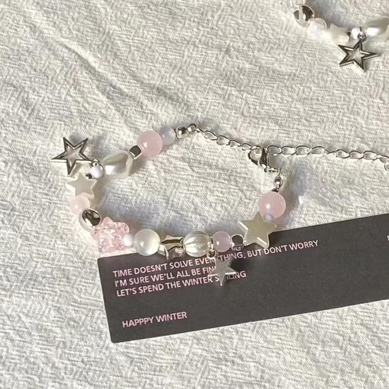 Light Luxury Exquisite Five-Pointed Star Beaded Bracelet For Women Men  Sweet Cool Adjustable Couple Bracelet Gifts