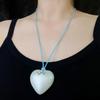 Acrylic Heart Pendant Necklace with Bowknot Fashionable Neckpiece Party Jewelry for Women Date Night Accessories