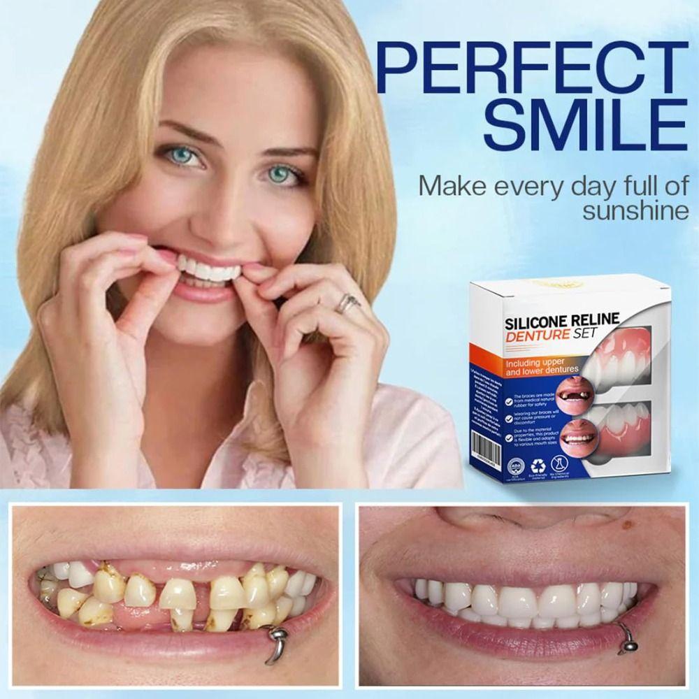 DIY Denture Liner Soft Denture Silicone Reline Kit Soft Instant Teeth  For Men And Women