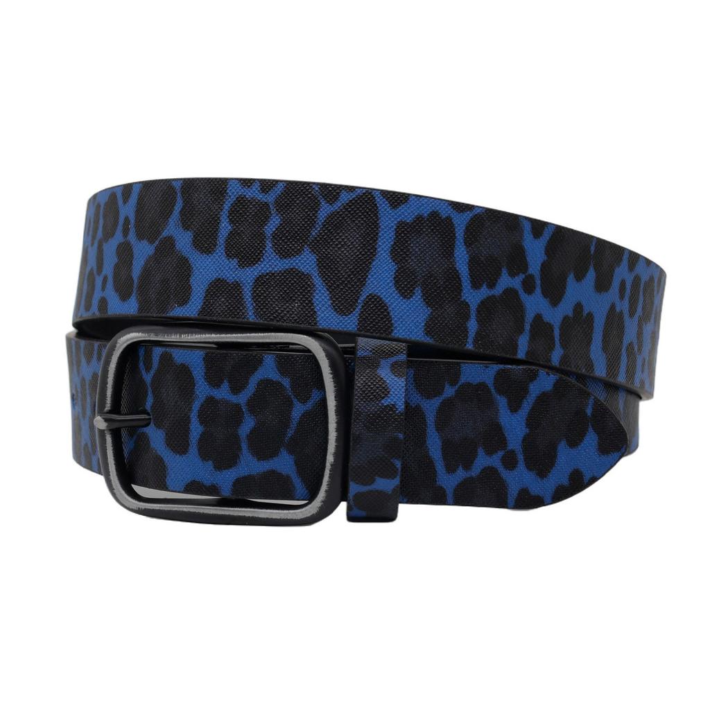 All Matching Leopard Pattern Belt for Women and Girl Simple Rectangle Buckle Waist Belt for Blouses Dresses and Coats