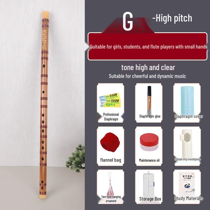 Детская бамбуковая флейта Дизи для начинающих - тональность CDEFG для учащихся и исполнителей.