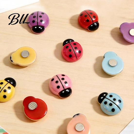 Magnetic Whiteboard Accessories 4Pcs 3D Ladybug Refrigerator Magnet, Mini Ladybird Resin Fridge Magnet Decorative Memo Note Holder for Kitchen Office