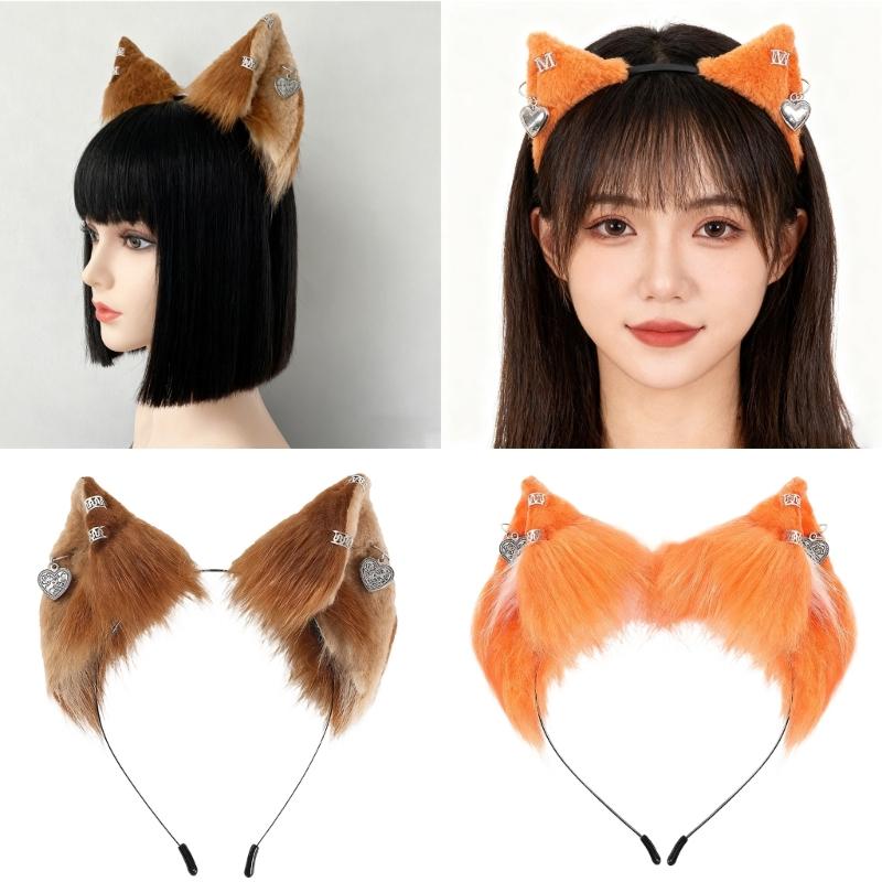 Realistic Cosplay Foxes Ears Hairband Lightweight Headband Comfortable Design For Halloween Stage Performances Daily Use