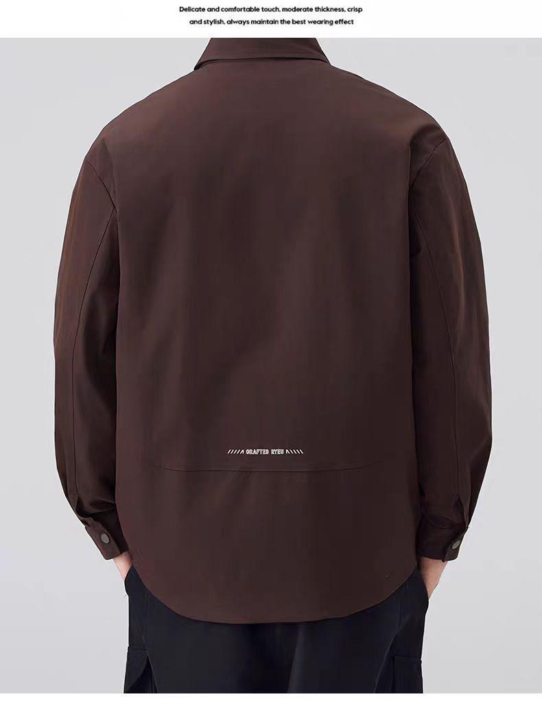 2025 Autumn Men's Japanese Retro Workwear Jacket: Casual Trendy Lapel Outerwear with High-End Feel