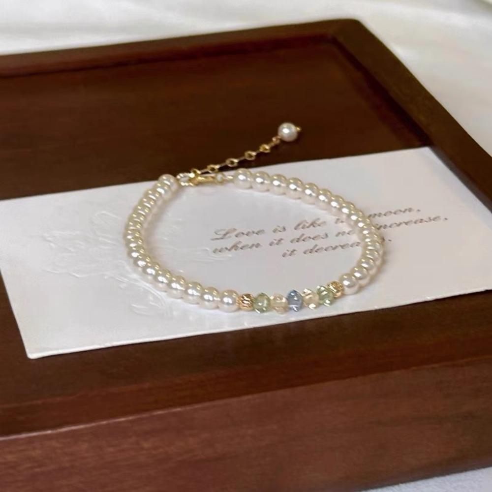Charm Temperament Lustrous Smooth Imitation Pearl Colorful Beaded Bracelets for Women Exquisite Trendy Jewelry Accessories Gift