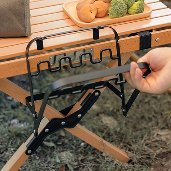 Garbage Bag Holder Foldable Versatile High Stability Space-saving Strong Load-bearing Iron Outdoor Camping Rubbish Bag Hanging Rack for Picnic