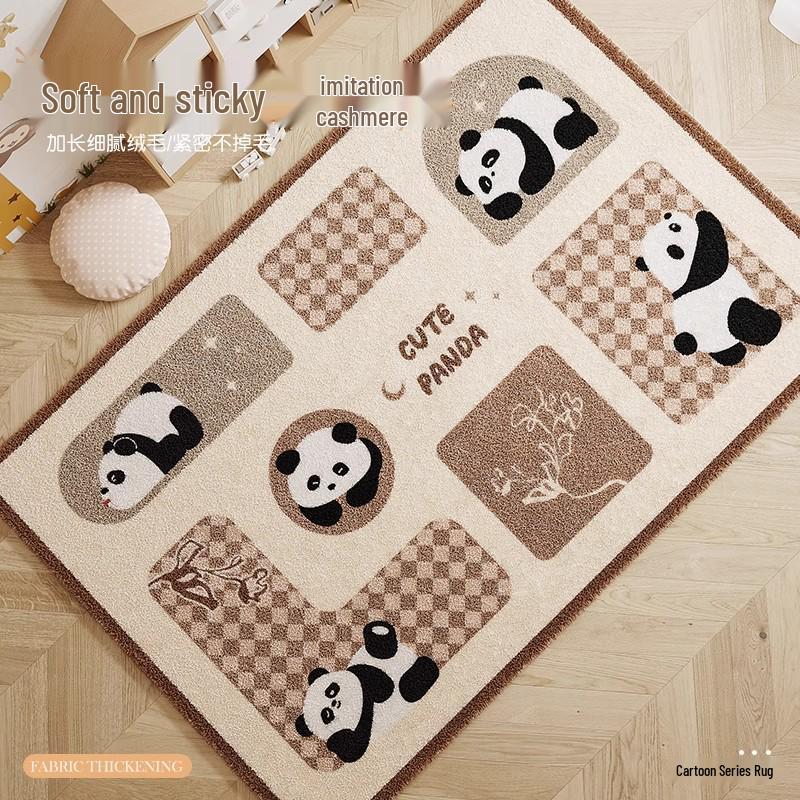Cartoon Style Luxury Faux Cashmere Children's Floor Mat