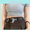 Retro Punk Leather Belt With Pin Buckle For Casual Streetwear Outfit