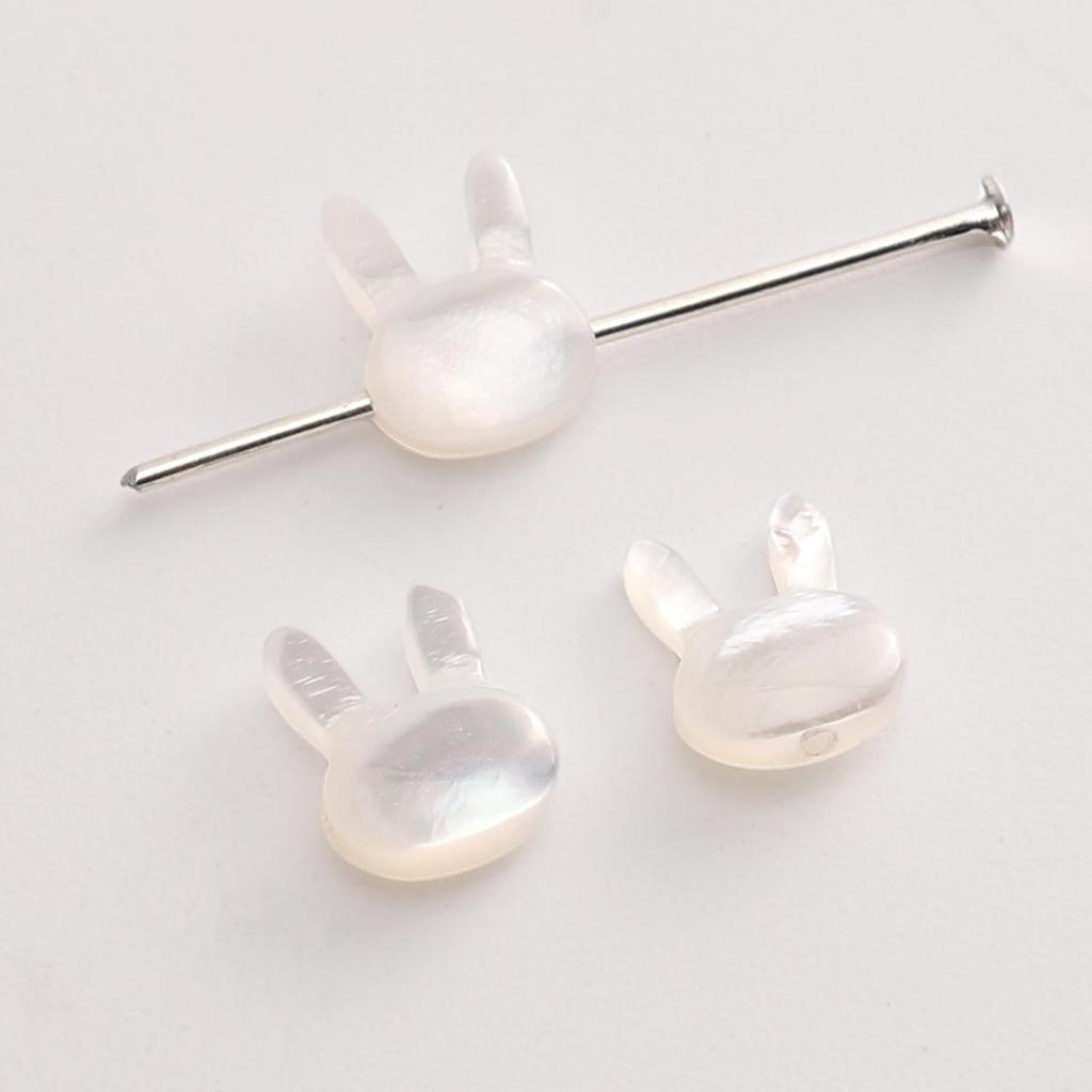 Natural Shell Rabbit Cat Head Beads For DIY Necklace Bracelet Earrings Jewelry Making