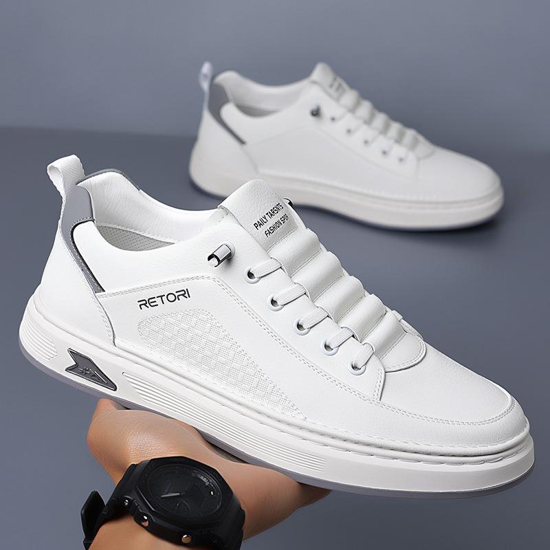 Fashion Fashion Platform Leather Casual Sneakers for Men Designer Soft-soled Men Board Shoes Spring Autumn New Light Male Sports Shoes