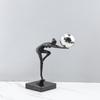 Modern Abstract Cast Iron Gymnast Figurine Ornament Living Room TV Cabinet Decorative Abstract Black Metal Human Sculpture Decor