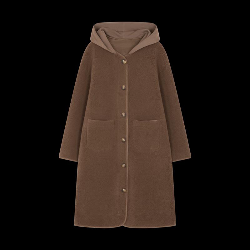 Mo Han Yi Mei Women's Retro Hooded Faux Fur Winter Coat