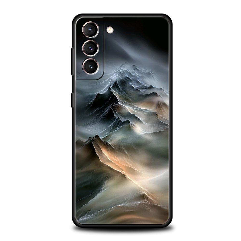 Black Mountain Peak Phone Case for Samsung Galaxy S26 S25 S24 S23 S22 S20 S21 FE Ultra S25 Edge Plus 5G Soft TPU Cover Funda Bag