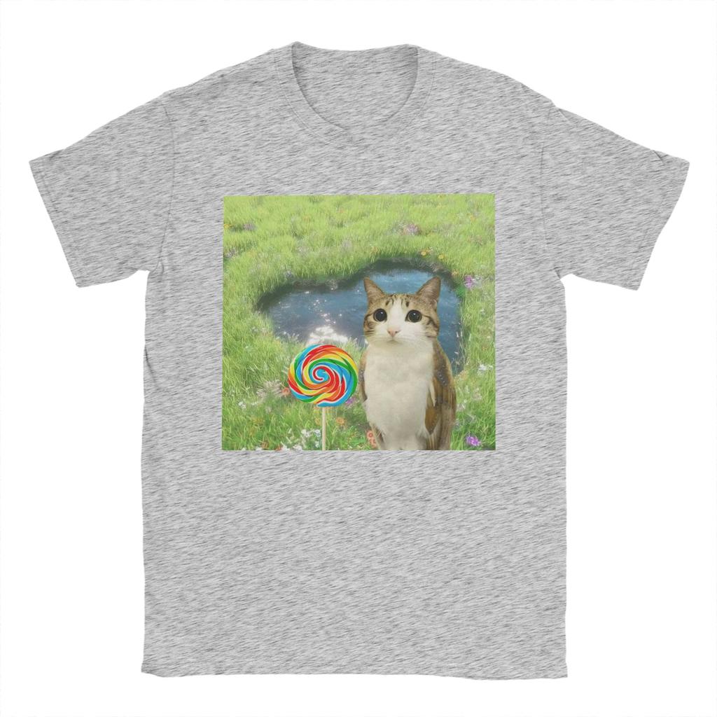 Dreamy Meowl CatOwl Cute Men T Shirt  Vintage Tees Short Sleeve Crew Neck T-Shirts 100% Cotton Plus Size Clothing