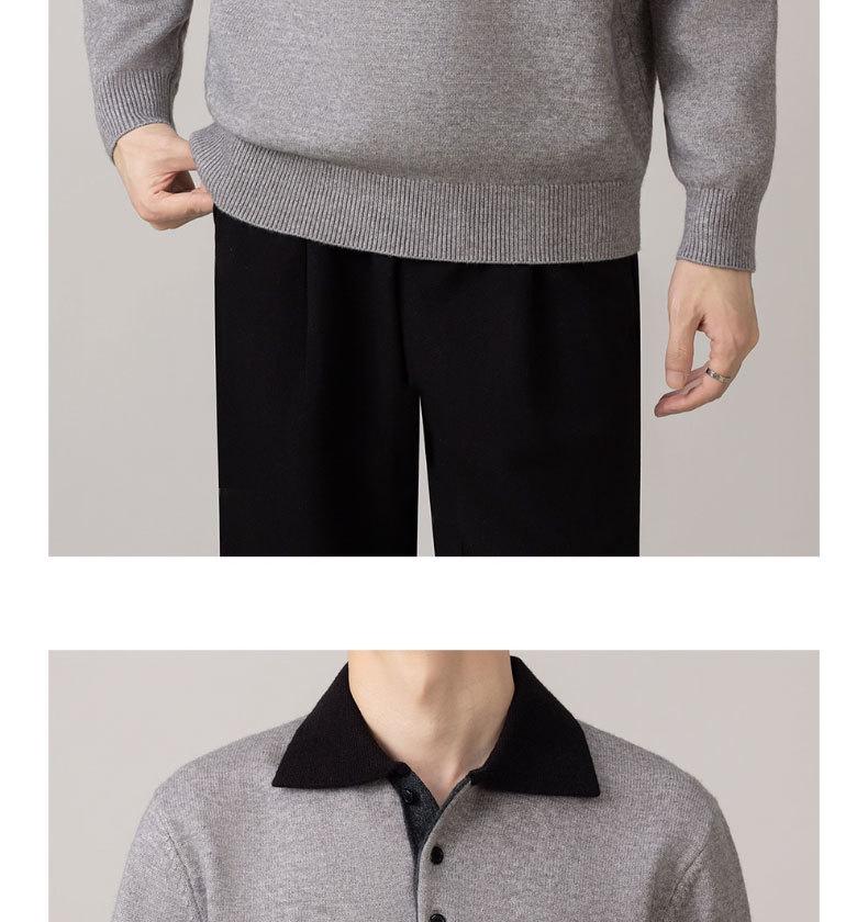 Hochwertige Herren-Patchwork-Strickware - Langarm, Herbst/Winter 2025, Vielseitiger Business Casual Pullover