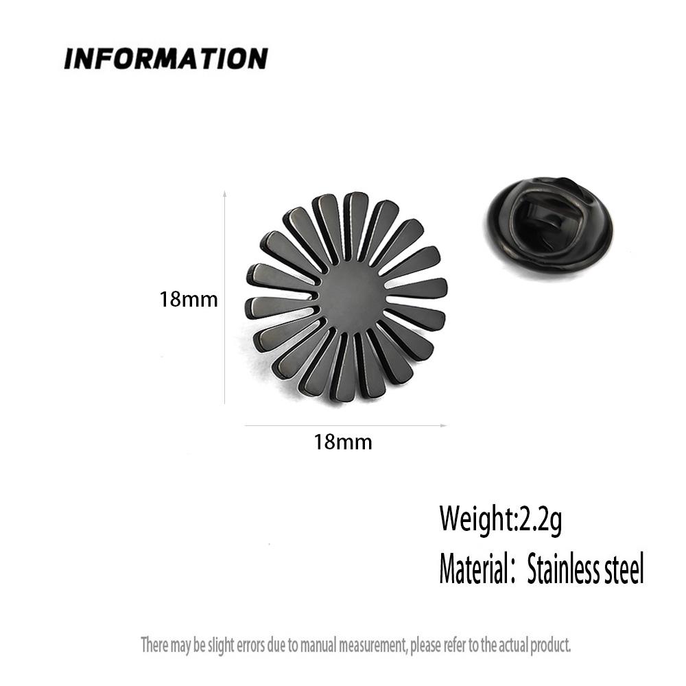 New Sunflower Men's Lapel Pin, 316L Stainless Steel Gold-plated Badge, Black Brooch for Suit Accessories, Gift for Father