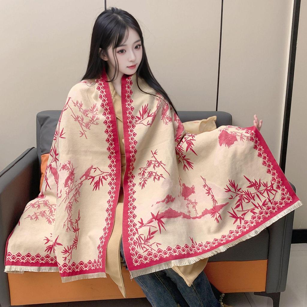 Liu Yifei Langer Schal Damen Winter Halswärmer - Hochwertiger Kaschmir-Imitat Strickschal