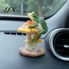 Decorative Miniature Animals for Fish Tanks Resin Frog on Mushrooms Figurine, DIY Micro Landscape Bonsai Ornament, Waterproof Terrarium Decorations