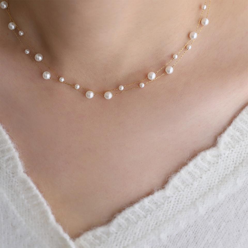 Lucky Star Jewelry Women's Zakol Stainless Steel Temperament Zircon Chain Choker Necklace For Waterproof Collar Zircon Bijoux Gift