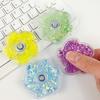 Flower Spinner Fidget Toy Glitter Quicksand Filled Stress Relief Flexibility Training Spinning Top Fingertip Gyro Kids Teens Adults Birthday