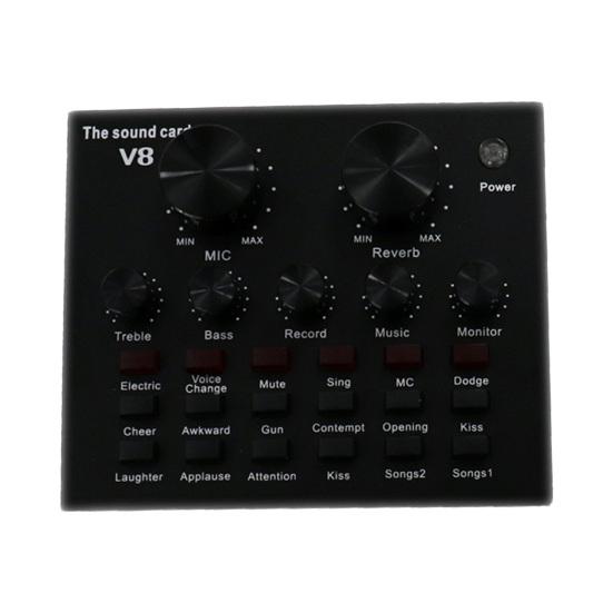 1 Set V8+BM800 Condenser Microphone Foldable Low Noise Portable Studio Recording Mic Sound Card for KTV