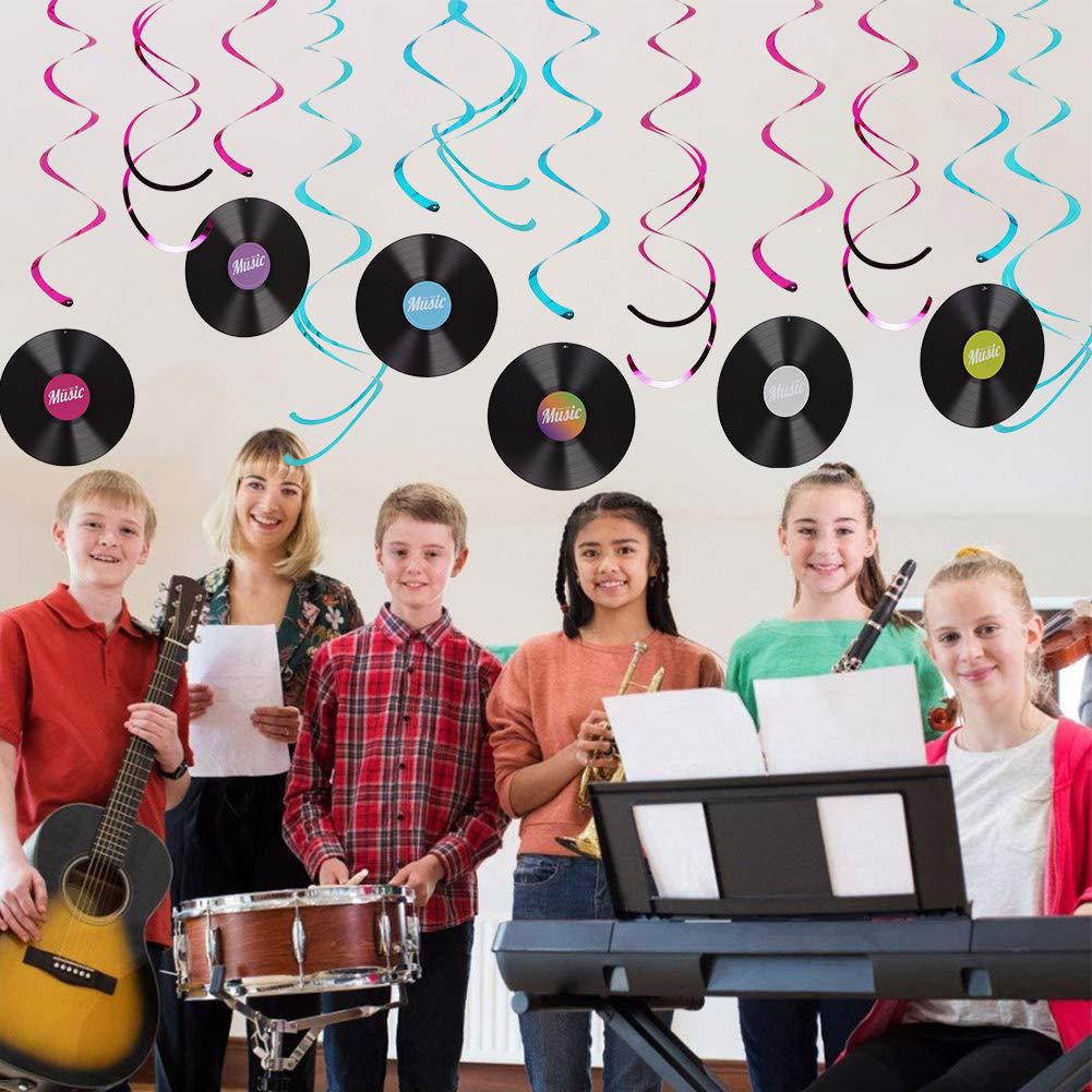 Rock Record Theme Party Hanging Decorations - Birthday Swirl Supplies