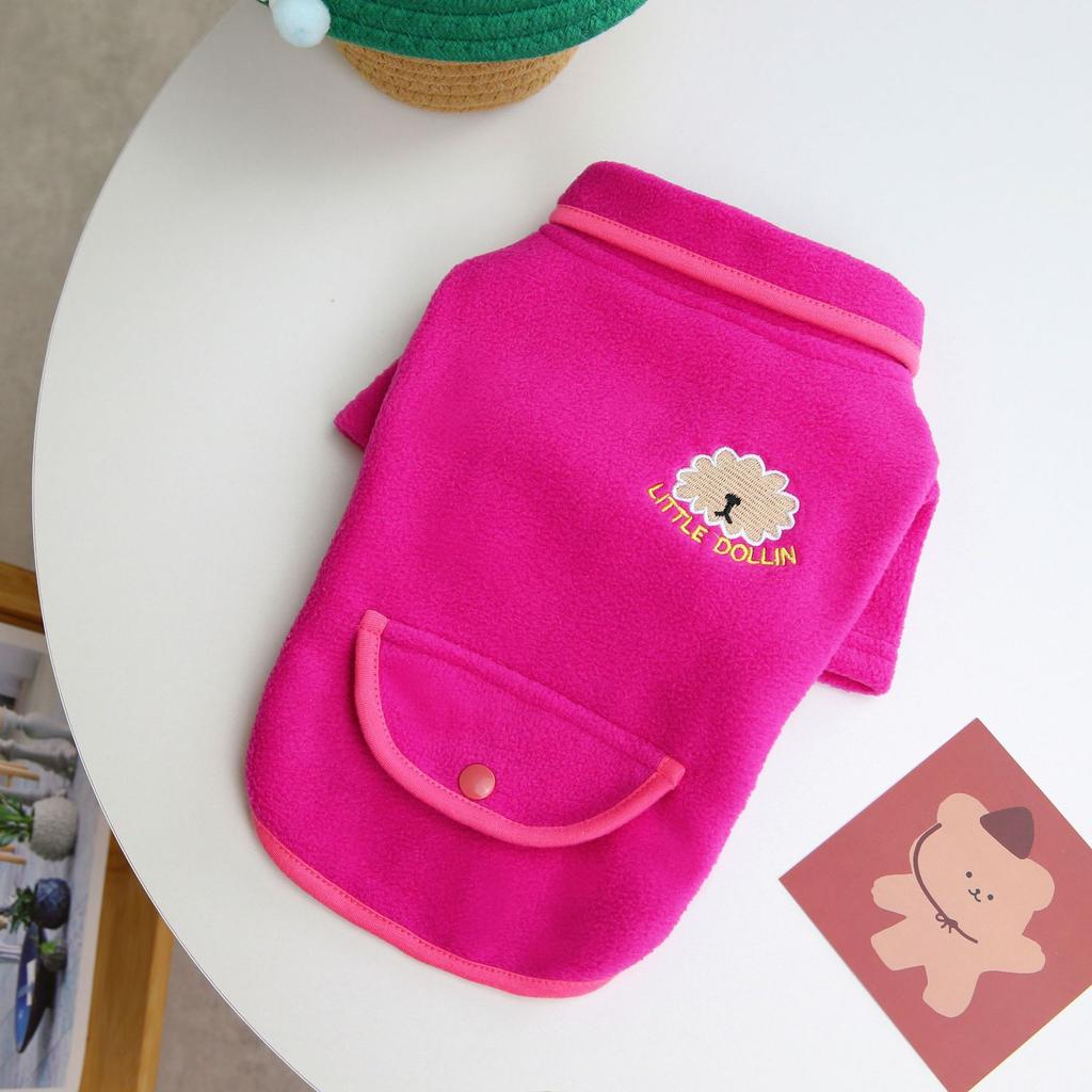 Pet Sweater Fleece Fabric Warm Dog Clothing In Autumn and Winter Fashion Simple Pet Dog Clothing Pet Clothes Puppy Clothes