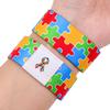 Autism Awareness Puzzle Men Women Stretch Wristband Bracelet Colorful Wide Band Bangles Armband Fashion Accessories Gifts