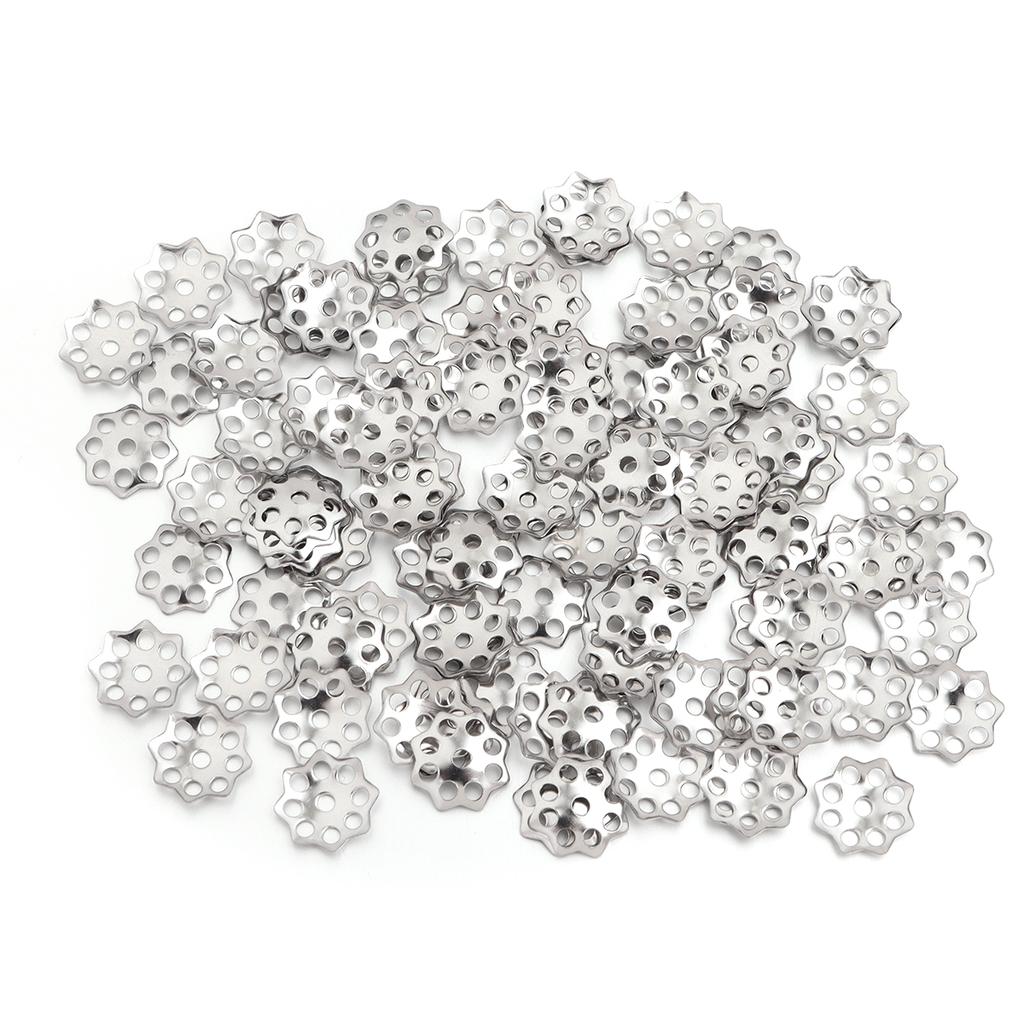 30pcs Vintage Stainless Steel Bead Caps Flower Bead End Caps For Jewelry Making DIY Necklace Bracelet Earrings Spacer Bead Caps