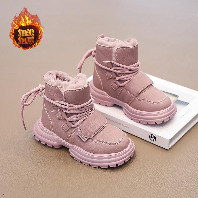 

Девочки зимние сапоги 2025 новые зимние детские бархатные высокие хлопковые сапоги девочки хлопковая обувь средние и старшие детские теплые сапоги 31 [Inner Length 19.5CM] розовый