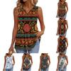 Modieuze Nieuwe Retro Bloemen Textuur V-hals Losse Casual Wapperende Mouwloze Vest Top voor Dames