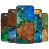 Hybrid Wood Resin Case For iPhone 14 13 11 12 16 15 Pro Max 12 13 Mini X XR XS MAX 7 8 14 16 15 Plus Back Cover