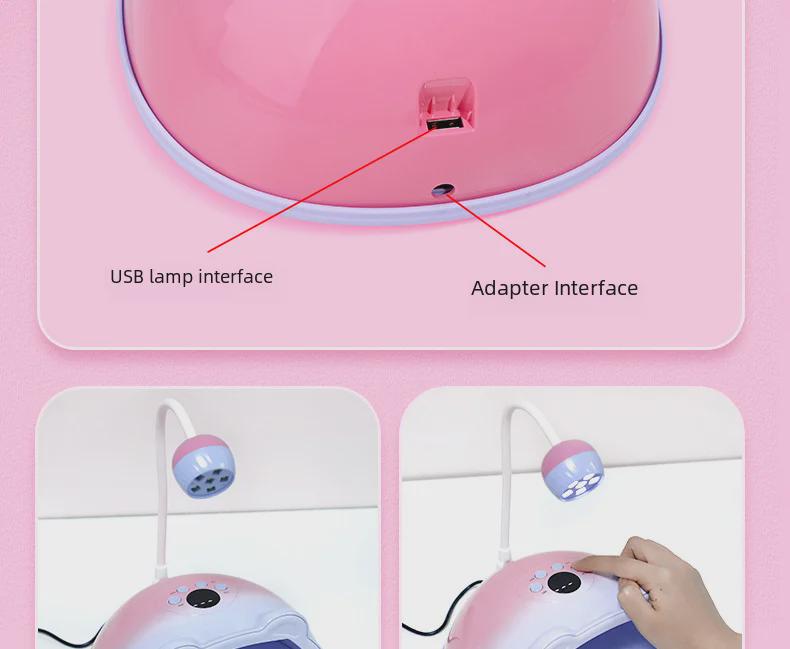 Rotatable 2-in-1 Nail Lamp and Dryer with Phototherapy