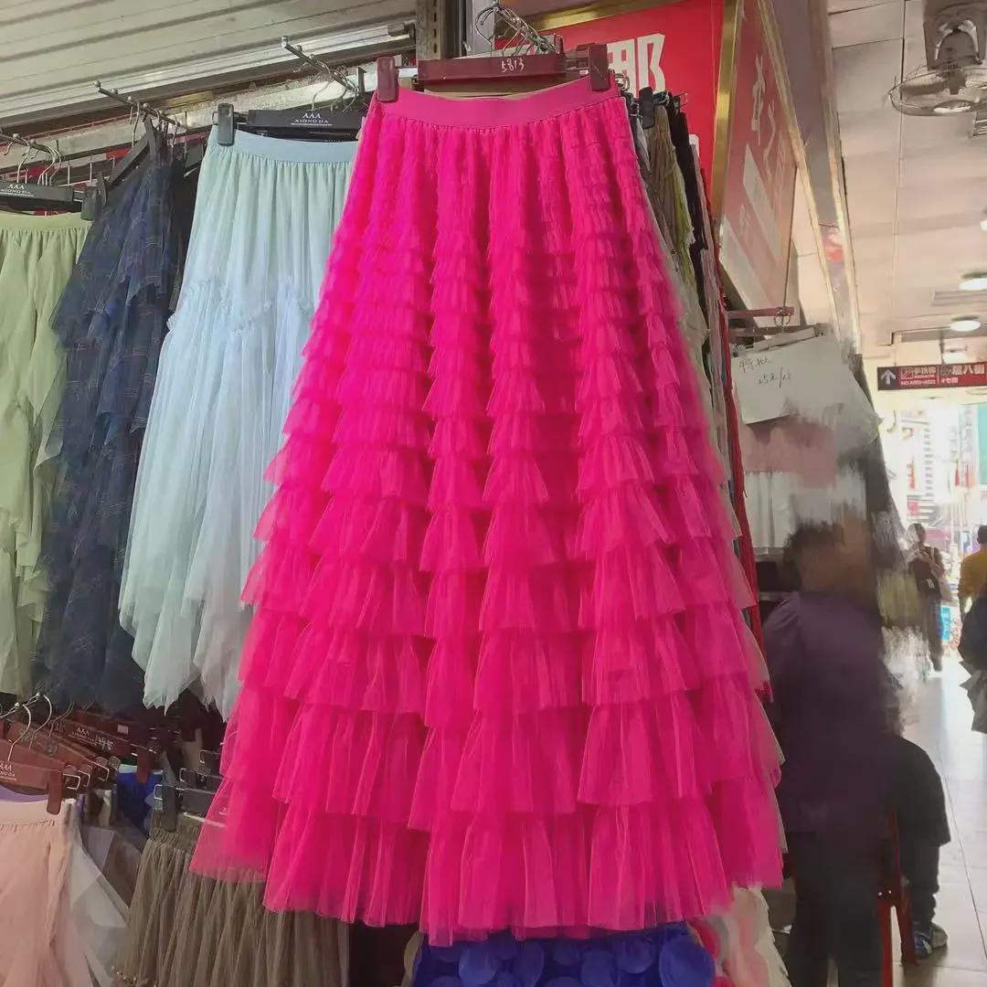 

Женская многослойная юбка-миди Fairy Mesh с высокой талией L (Length 95CM)