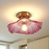 2026 LED Vintage Flower Glass Ceiling Lamps Hallway Corridor Light Warm Light Retro Living Room Interior Decor Lighting HOT