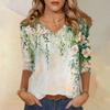 3/4 Sleeve Shirts For Women Cute Print Graphic Tees Blouses Casual Plus Size Basic Tops Pullover
