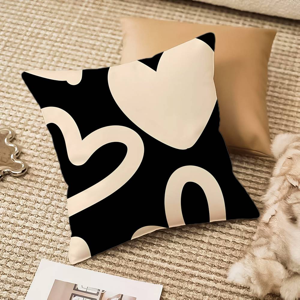 Fashion Love Heart Pillow Case Anti-dustmite Invisible zipper Sofa Bed