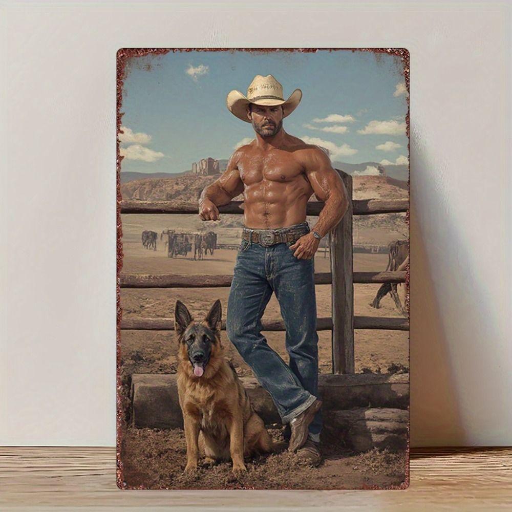 Planetjuice wall art Vintage Wild West Cowboy Metal Wall Art Decor xcm