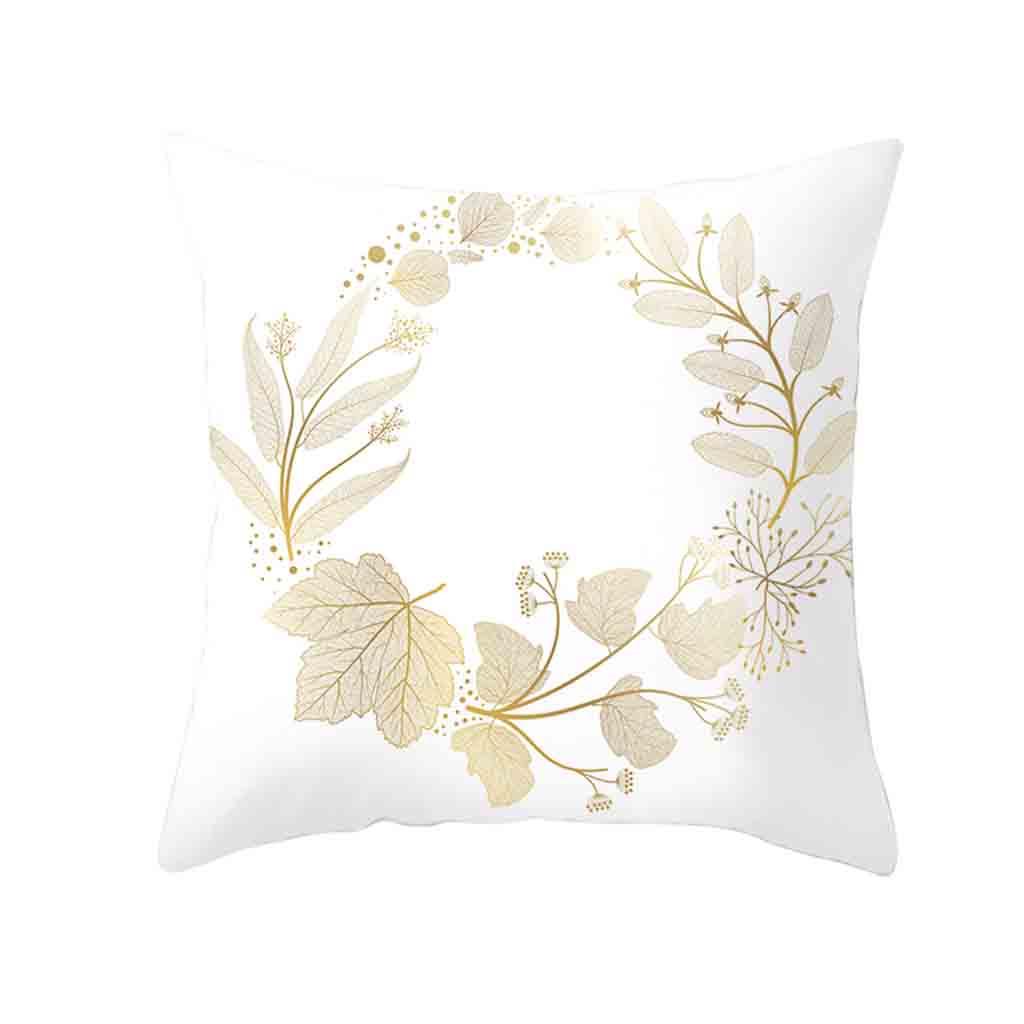 Gold Plant Printed Polyester Case Cover Sofa Pute Cover Home Decor